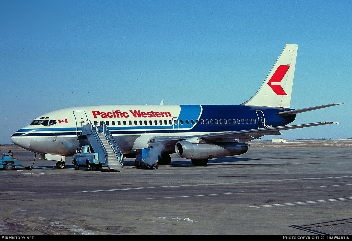 Aircraft Photo of C-GPPW | Boeing 737-275/Adv | Pacific Western Airlines | AirHistory.net #509817