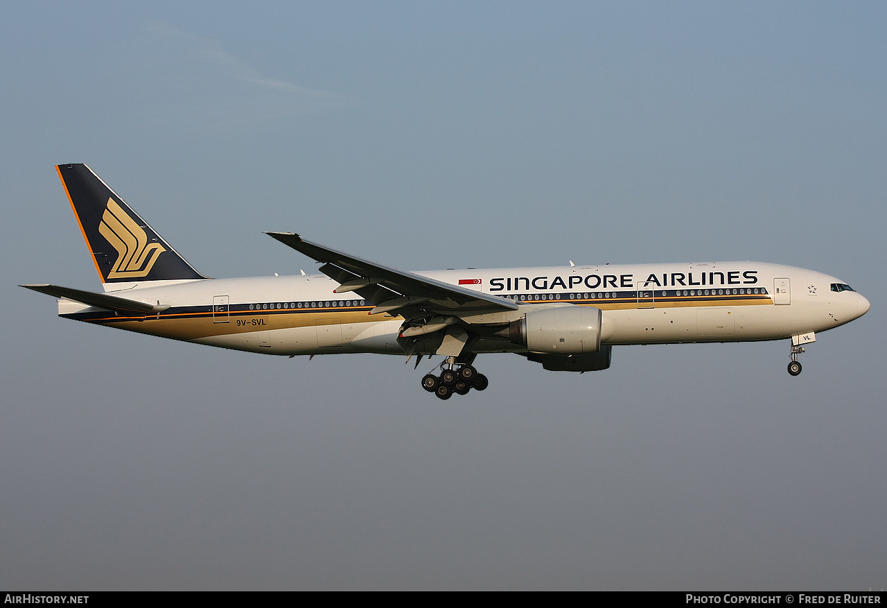 Aircraft Photo of 9V-SVL | Boeing 777-212/ER | Singapore Airlines | AirHistory.net #509951