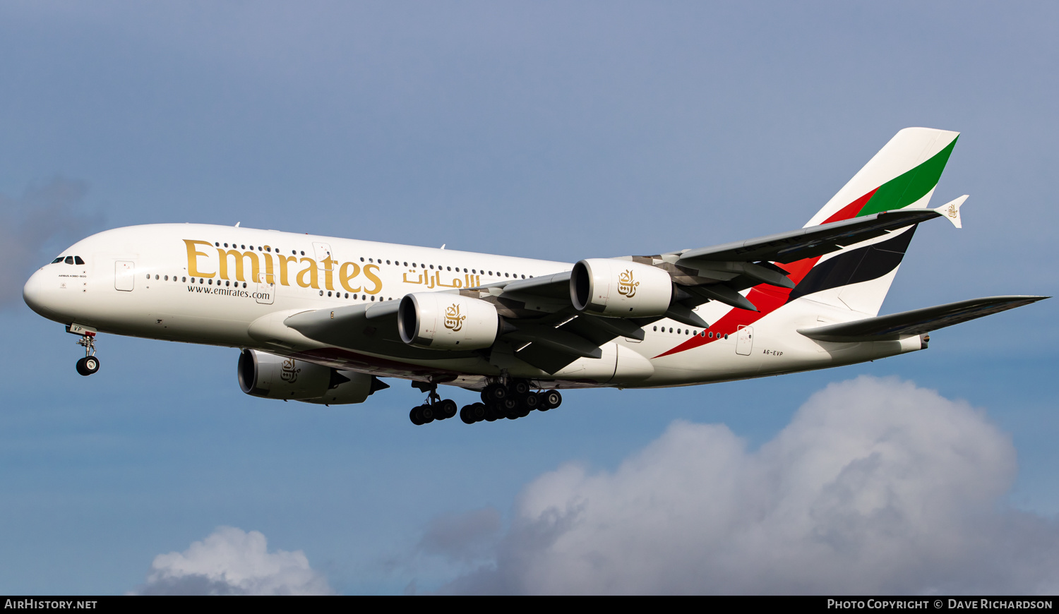 Aircraft Photo of A6-EVP | Airbus A380-842 | Emirates | AirHistory.net #509968