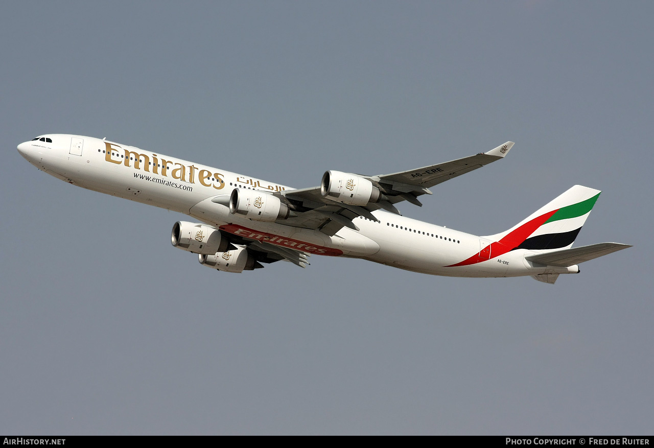 Aircraft Photo of A6-ERE | Airbus A340-541 | Emirates | AirHistory.net #510043