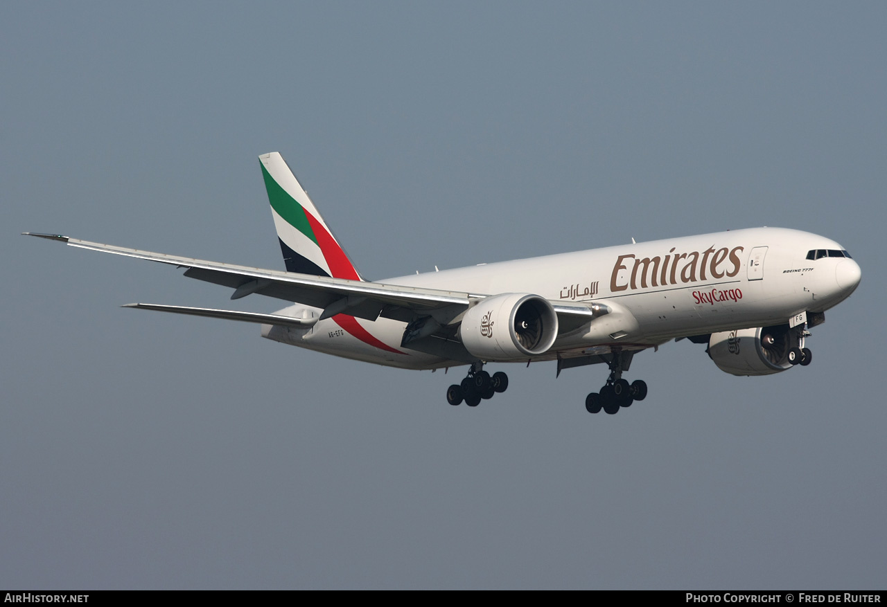 Aircraft Photo of A6-EFG | Boeing 777-F1H | Emirates SkyCargo | AirHistory.net #510046