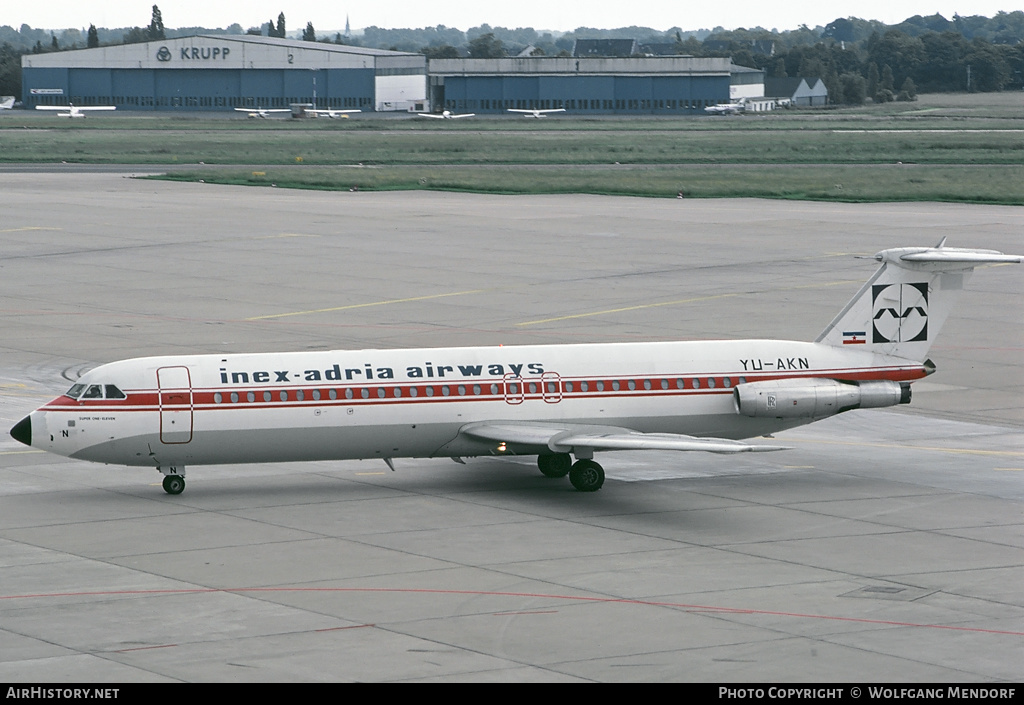 Aircraft Photo of YU-AKN | BAC 111-525FT One-Eleven | Inex-Adria Airways | AirHistory.net #510098