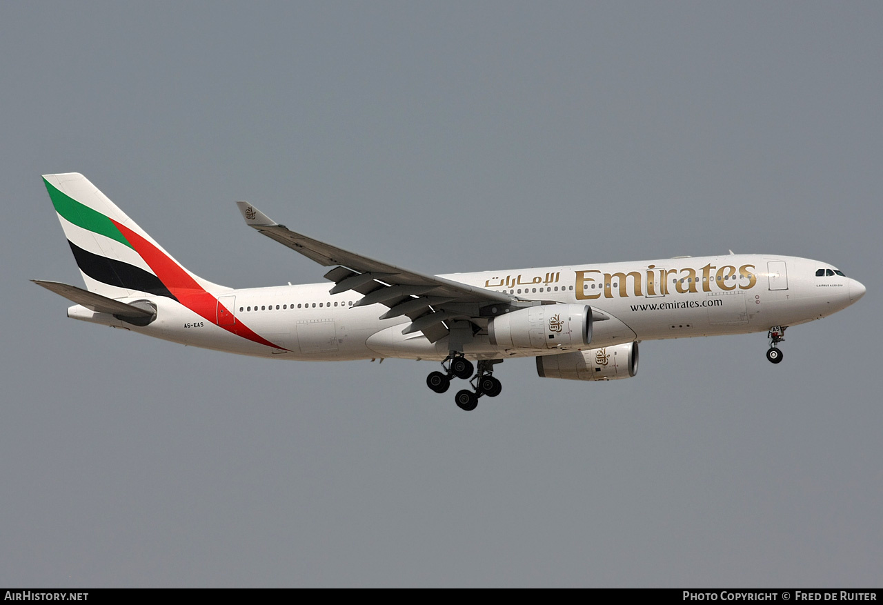 Aircraft Photo of A6-EAS | Airbus A330-243 | Emirates | AirHistory.net #510112