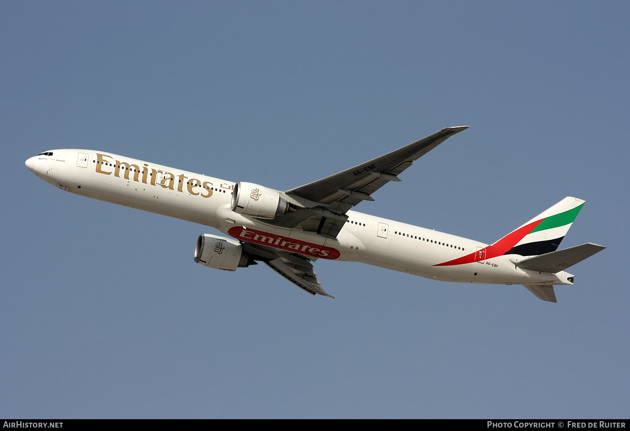Aircraft Photo of A6-EBF | Boeing 777-31H/ER | Emirates | AirHistory.net #510201