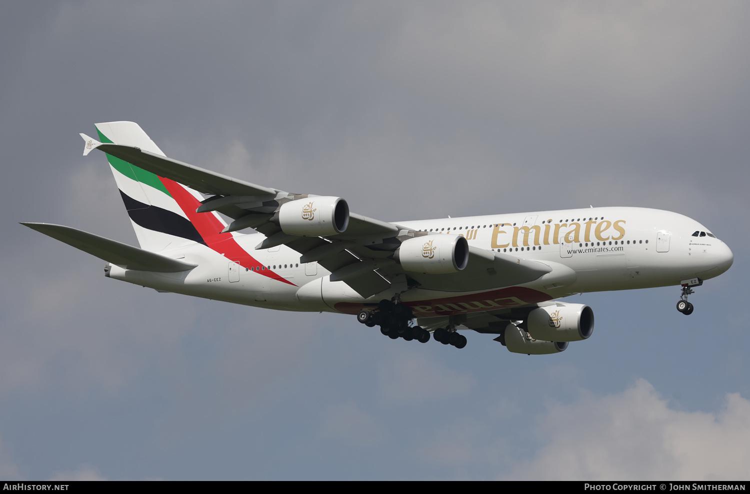 Aircraft Photo of A6-EEZ | Airbus A380-861 | Emirates | AirHistory.net #510464
