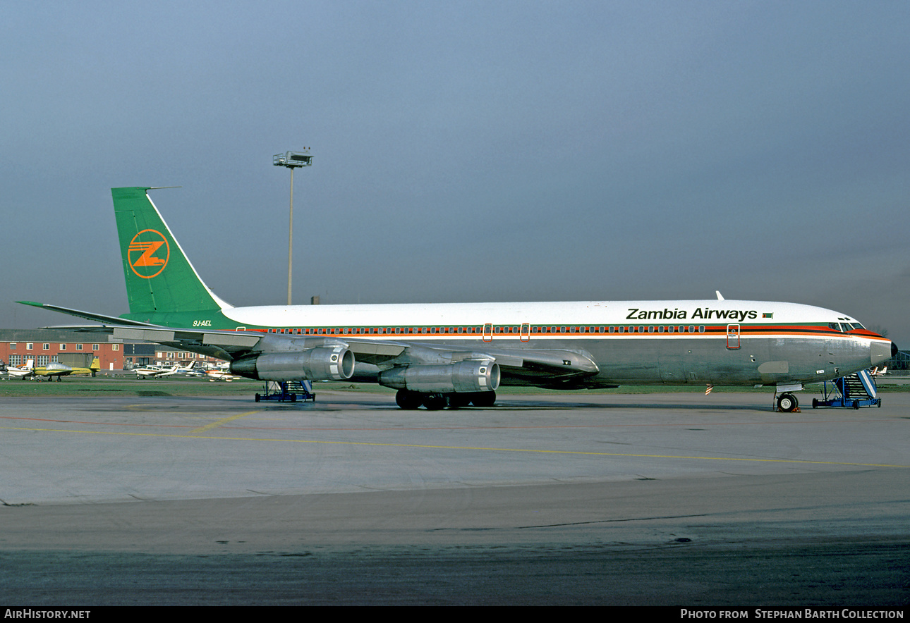 Aircraft Photo of 9J-AEL | Boeing 707-338C | Zambia Airways | AirHistory.net #510585