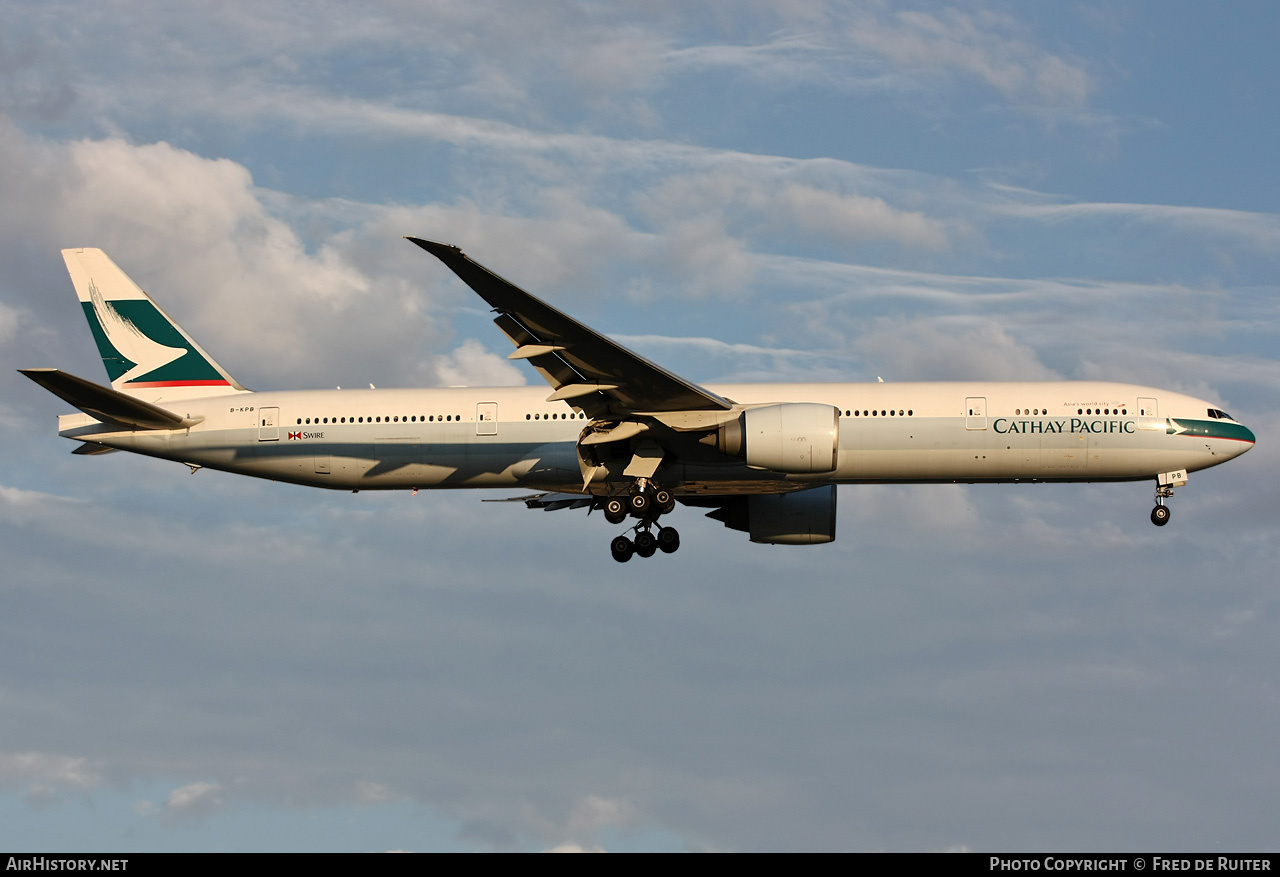 Aircraft Photo of B-KPB | Boeing 777-367/ER | Cathay Pacific Airways | AirHistory.net #511118