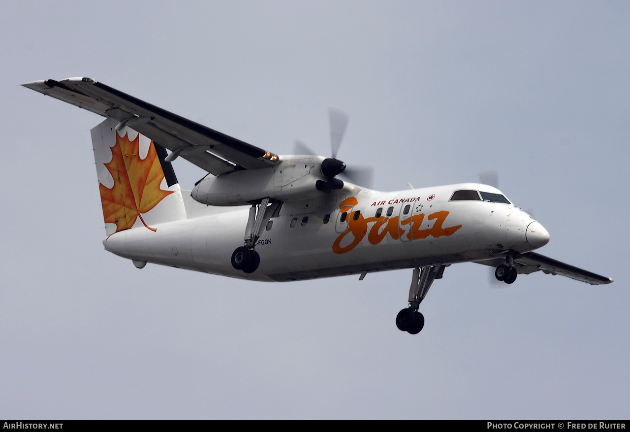 Aircraft Photo of C-FGQK | De Havilland Canada DHC-8-102 Dash 8 | Air Canada Jazz | AirHistory.net #511220
