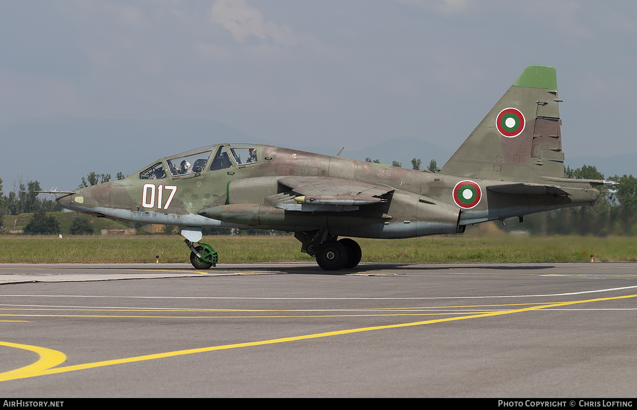 Aircraft Photo of 017 | Sukhoi Su-25UBK | Bulgaria - Air Force | AirHistory.net #512000
