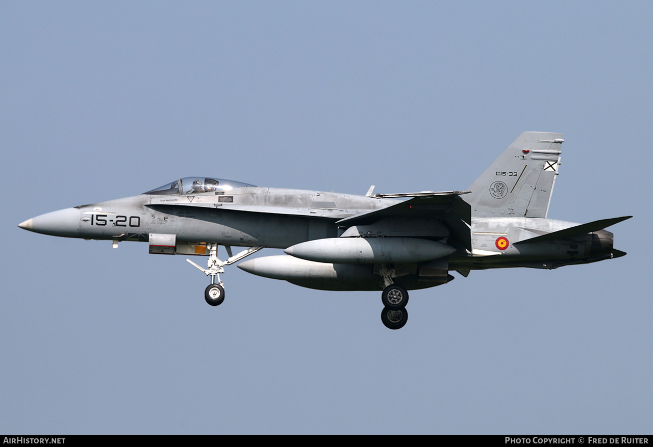 Aircraft Photo of C15-33 | McDonnell Douglas EF-18A Hornet | Spain - Air Force | AirHistory.net #512004