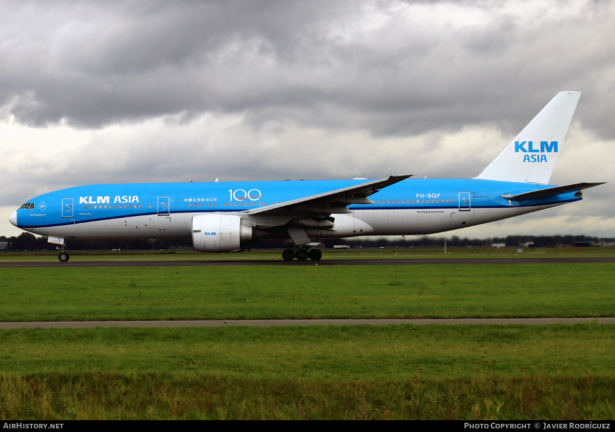 Aircraft Photo of PH-BQF | Boeing 777-206/ER | KLM Asia | AirHistory.net #512033