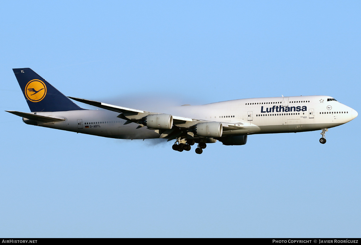 Aircraft Photo of D-ABYL | Boeing 747-830 | Lufthansa | AirHistory.net #512184