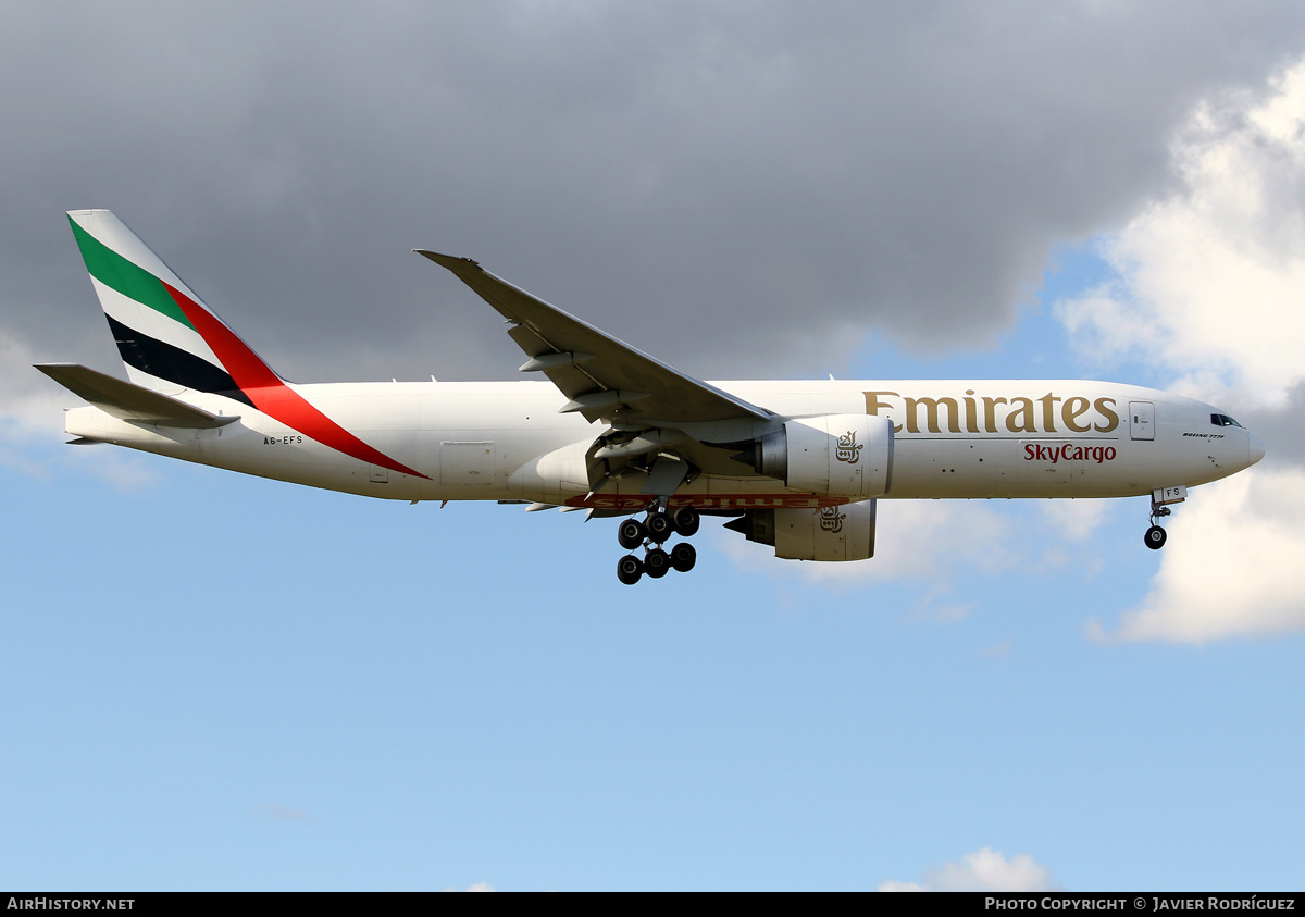 Aircraft Photo of A6-EFS | Boeing 777-F1H | Emirates SkyCargo | AirHistory.net #512194