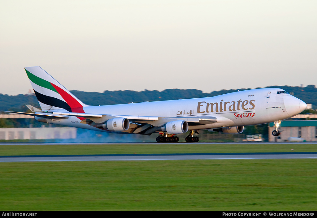 Aircraft Photo of OO-THC | Boeing 747-4HAF/ER/SCD | Emirates SkyCargo | AirHistory.net #512439