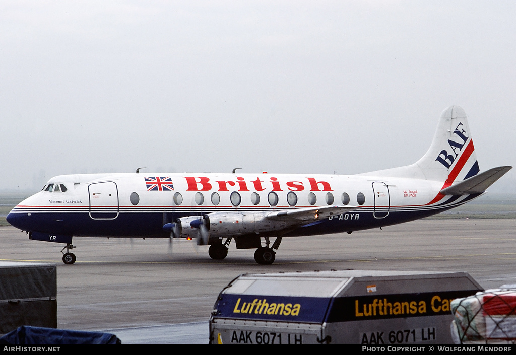 Aircraft Photo of G-AOYR | Vickers 806 Viscount | British Air Ferries - BAF | AirHistory.net #512643