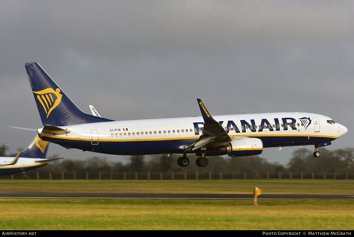 Aircraft Photo of EI-FIK | Boeing 737-8AS | Ryanair | AirHistory.net #512668