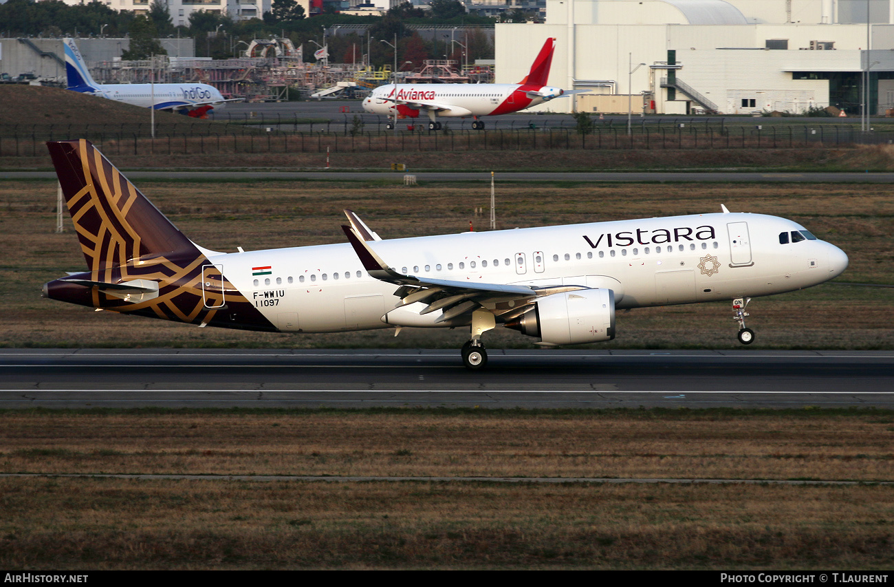 Aircraft Photo of F-WWIU | Airbus A320-251N | Vistara | AirHistory.net #512736