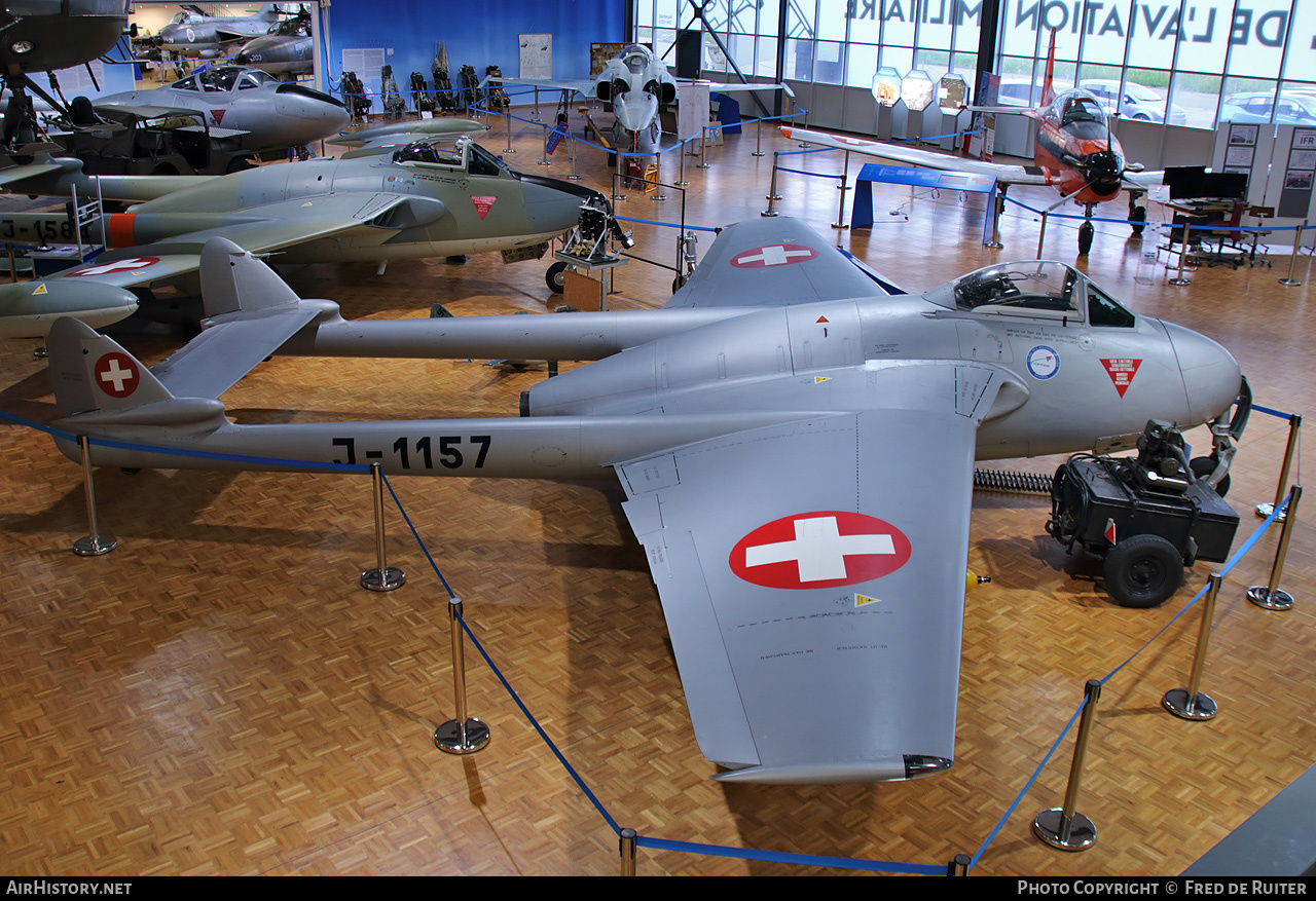 Aircraft Photo of J-1157 | De Havilland D.H. 100 Vampire FB6 | Switzerland - Air Force | AirHistory.net #512744