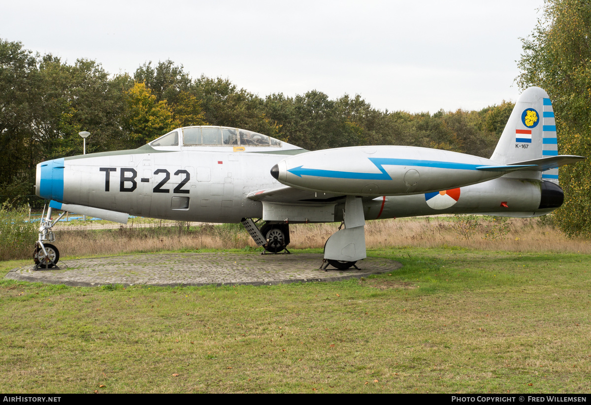 Aircraft Photo of K-167 | Republic F-84G Thunderjet | Netherlands - Air Force | AirHistory.net #512915
