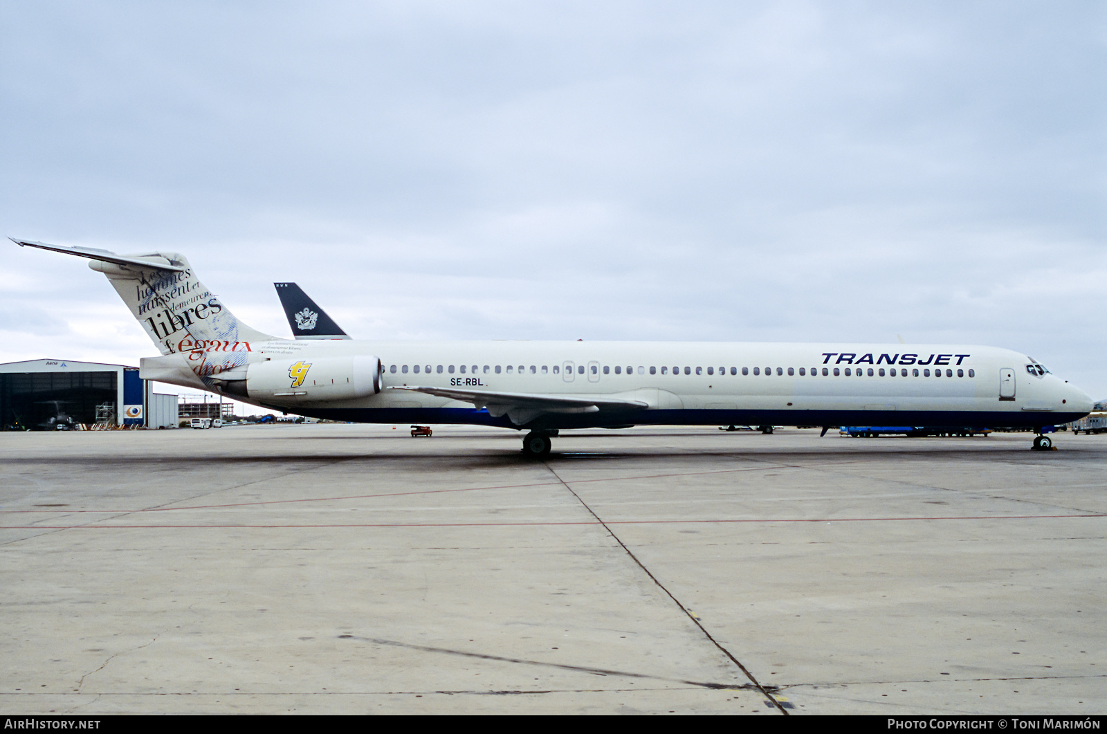 Aircraft Photo of SE-RBL | McDonnell Douglas MD-83 (DC-9-83) | Transjet Airways | AirHistory.net #512929