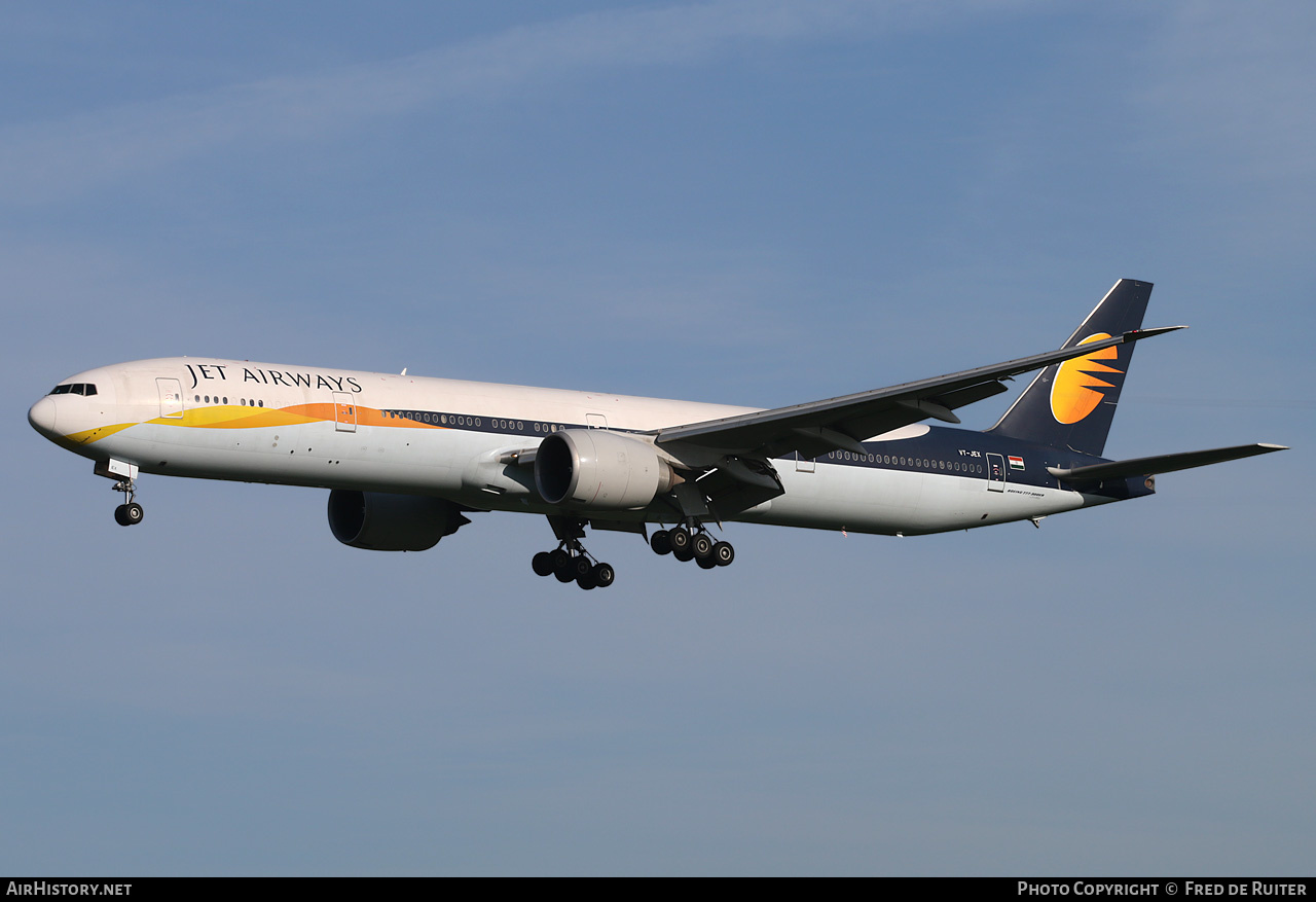 Aircraft Photo of VT-JEX | Boeing 777-35R/ER | Jet Airways | AirHistory.net #513168