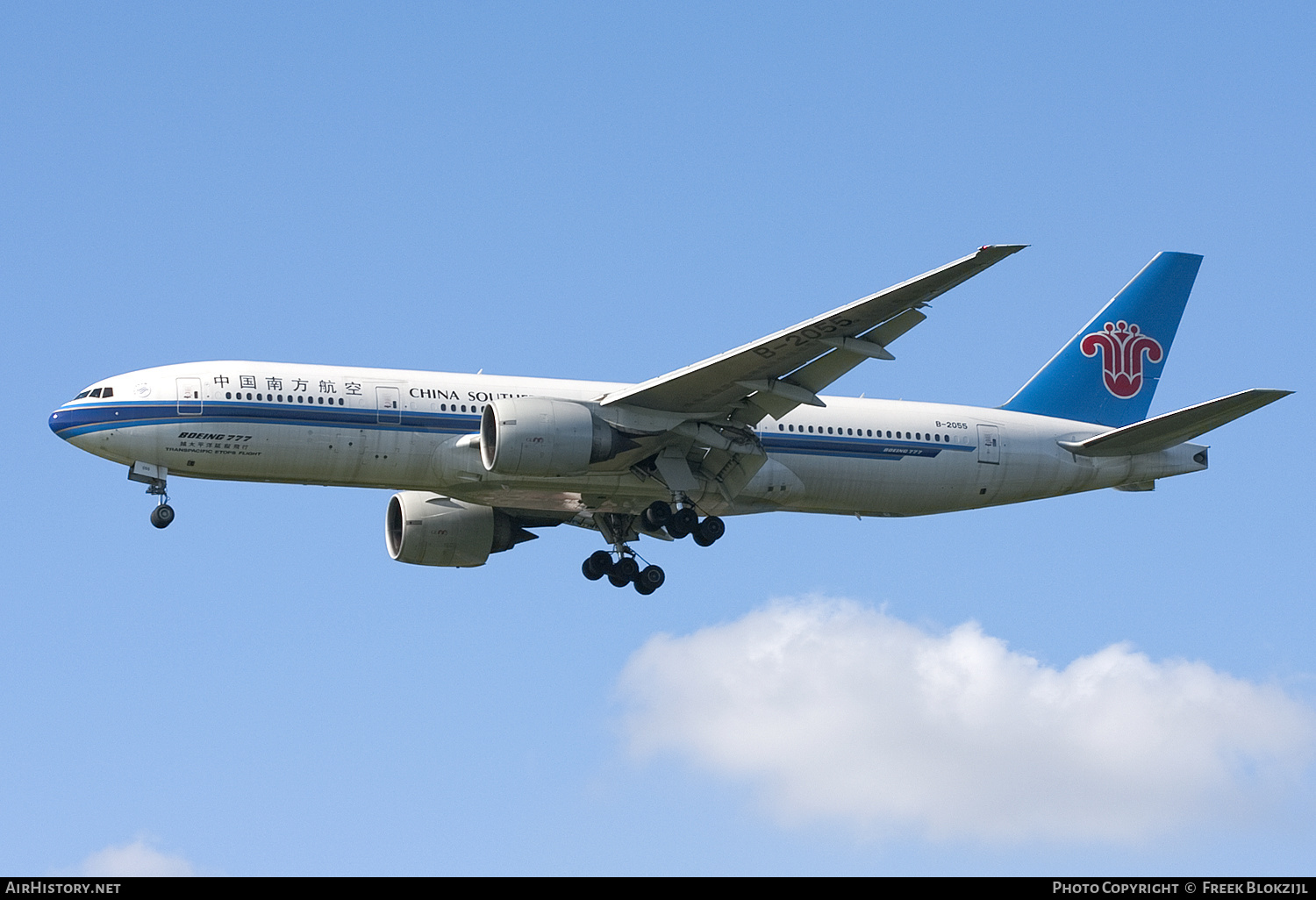 Aircraft Photo of B-2055 | Boeing 777-21B | China Southern Airlines | AirHistory.net #513368