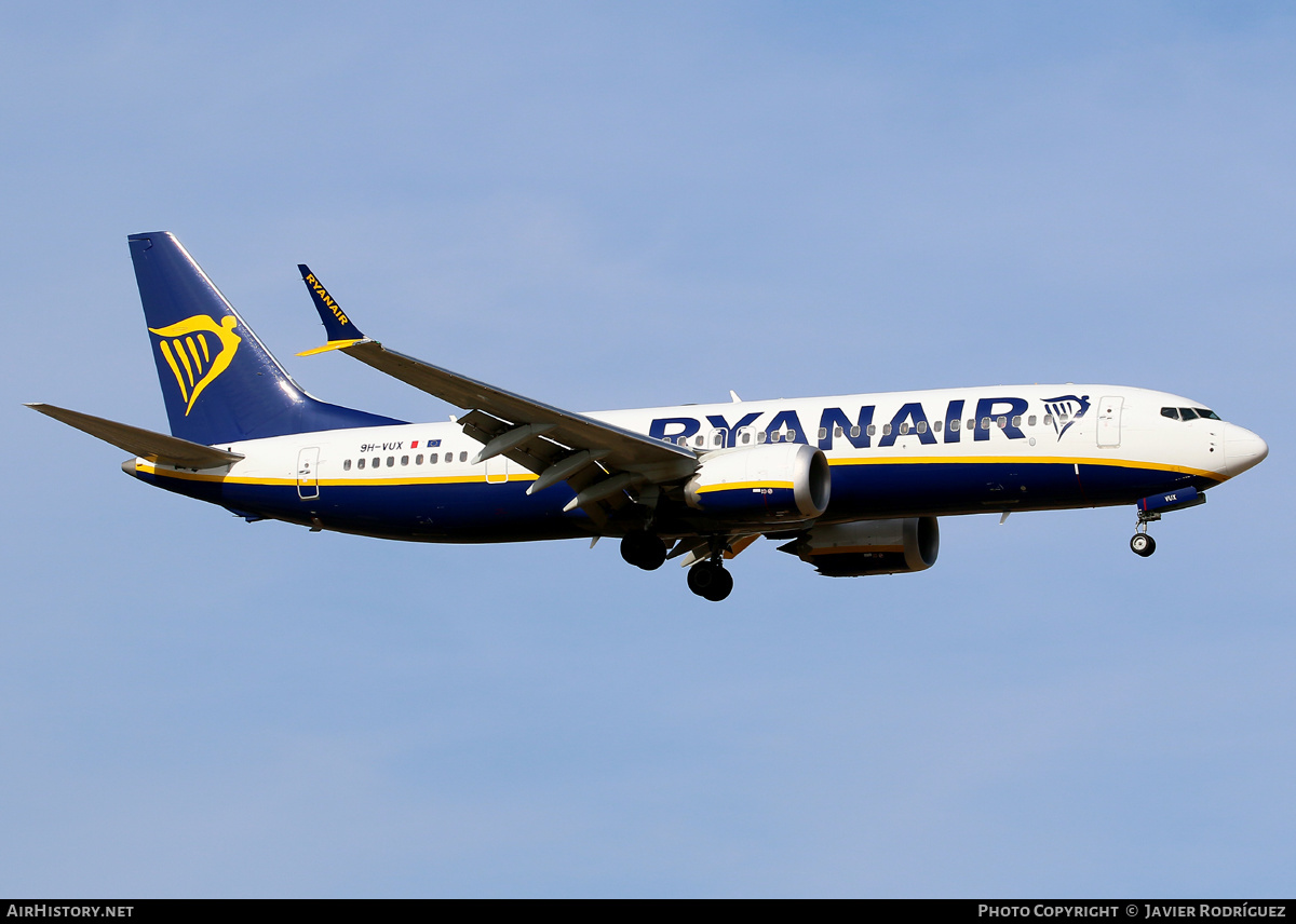 Aircraft Photo of 9H-VUX | Boeing 737-8200 Max 200 | Ryanair | AirHistory.net #513411