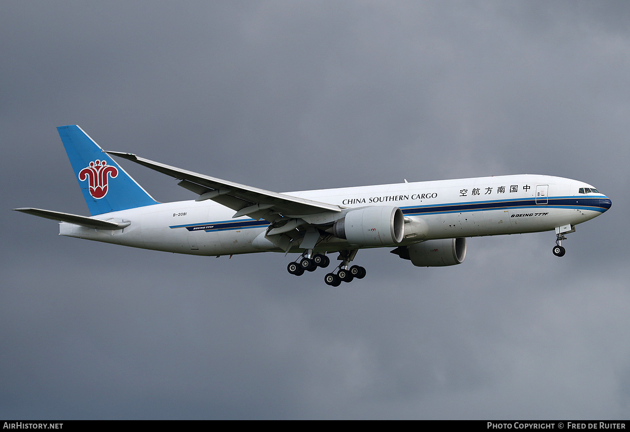 Aircraft Photo of B-2081 | Boeing 777-F1B | China Southern Airlines Cargo | AirHistory.net #513580