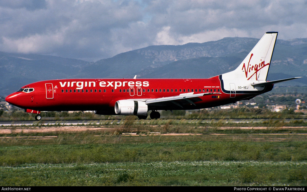 Aircraft Photo of OO-VEJ | Boeing 737-405 | Virgin Express | AirHistory.net #513754