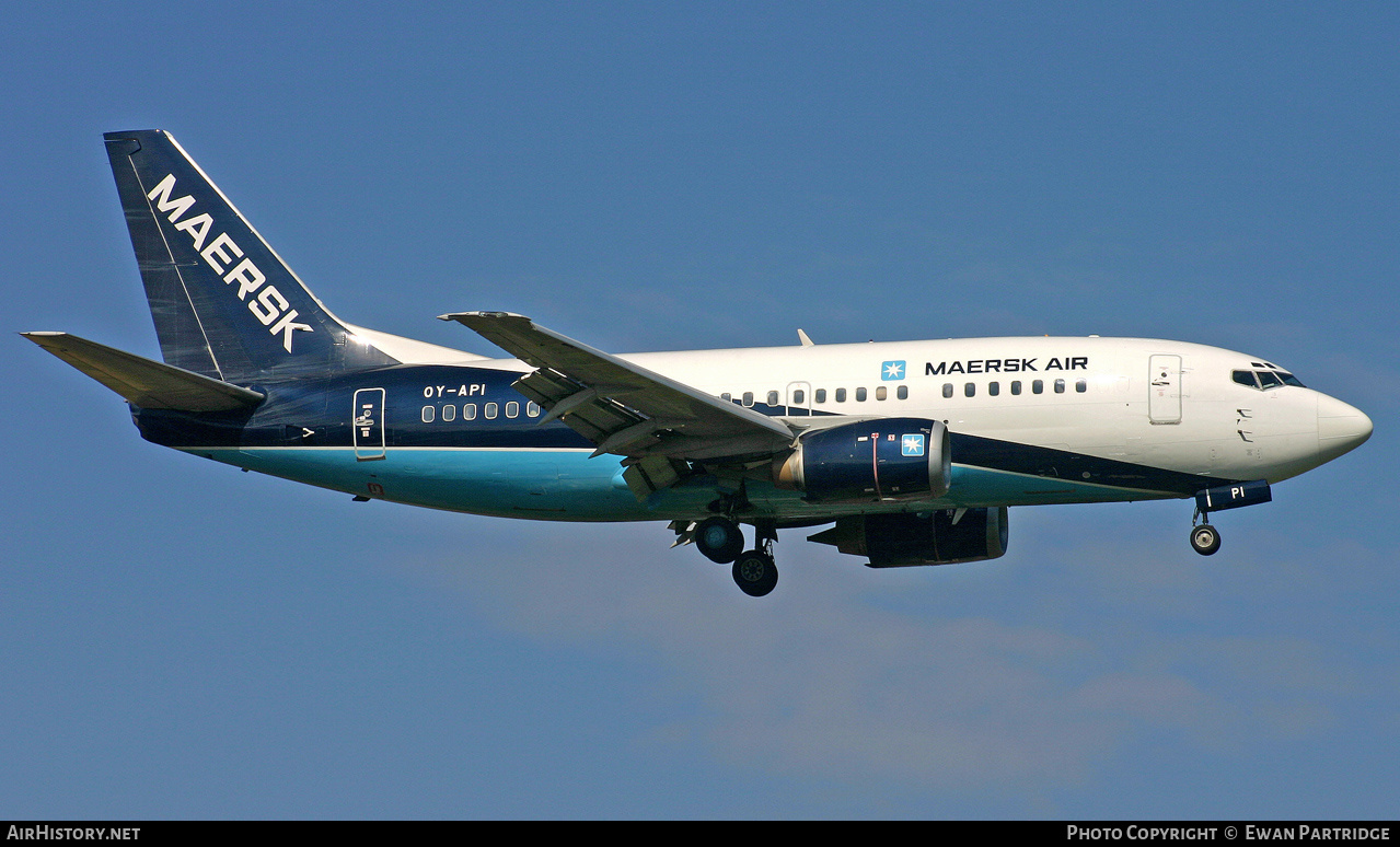 Aircraft Photo of OY-API | Boeing 737-5L9 | Maersk Air | AirHistory.net #513797