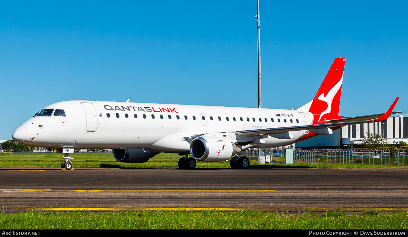 Aircraft Photo of VH-XVP | Embraer 190AR (ERJ-190-100IGW) | QantasLink | AirHistory.net #513811