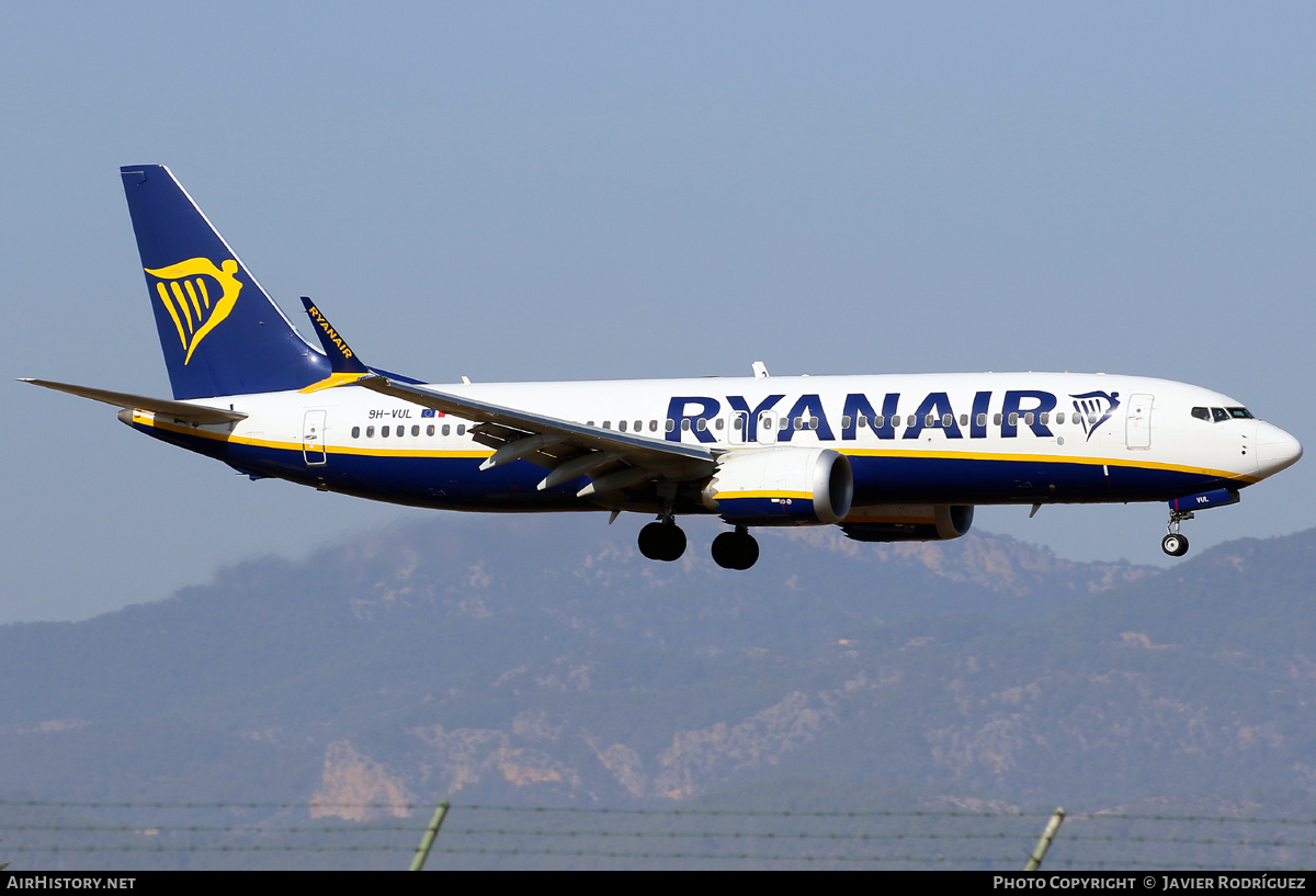 Aircraft Photo of 9H-VUL | Boeing 737-8 Max 8 | Ryanair | AirHistory.net #513821