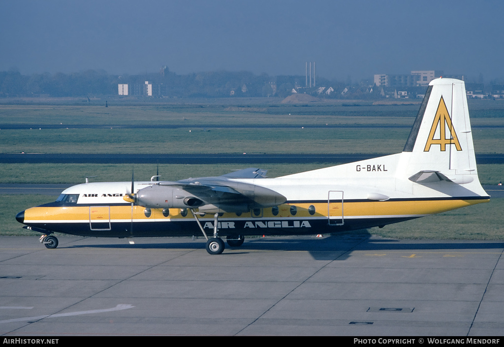 Aircraft Photo of G-BAKL | Fokker F27-200 Friendship | Air Anglia | AirHistory.net #513850