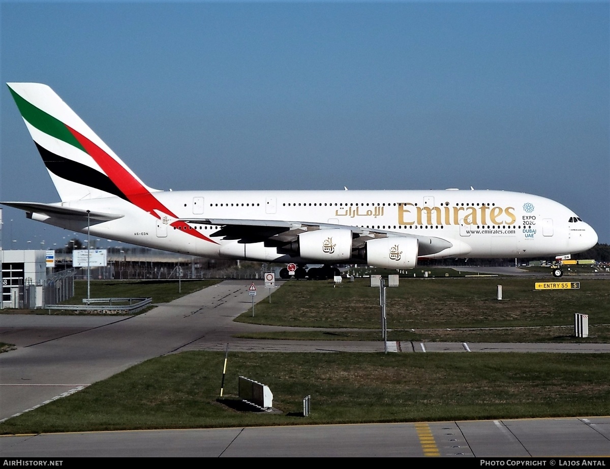 Aircraft Photo of A6-EDN | Airbus A380-861 | Emirates | AirHistory.net #513876