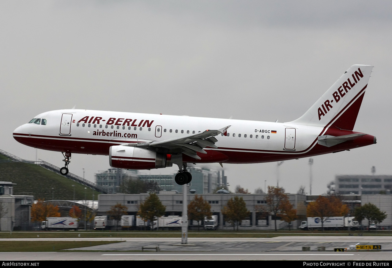 Aircraft Photo of D-ABGC | Airbus A319-132 | Air Berlin | AirHistory.net #514136