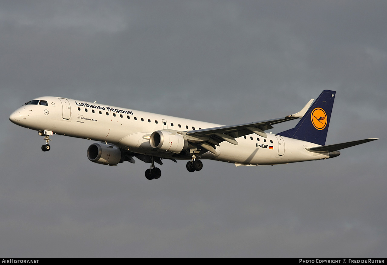 Aircraft Photo of D-AEBF | Embraer 195LR (ERJ-190-200LR) | Lufthansa Regional | AirHistory.net #514392