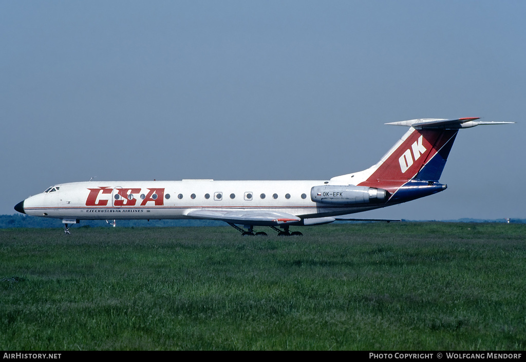 Aircraft Photo of OK-EFK | Tupolev Tu-134A | ČSA - Československé Aerolinie - Czechoslovak Airlines | AirHistory.net #514774