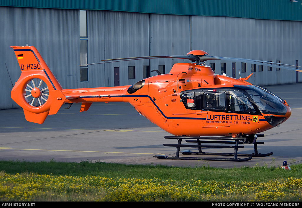Aircraft Photo of D-HZSC | Eurocopter EC-135T-2+ | Luftrettung - Bundesministerium des Innern | AirHistory.net #514980