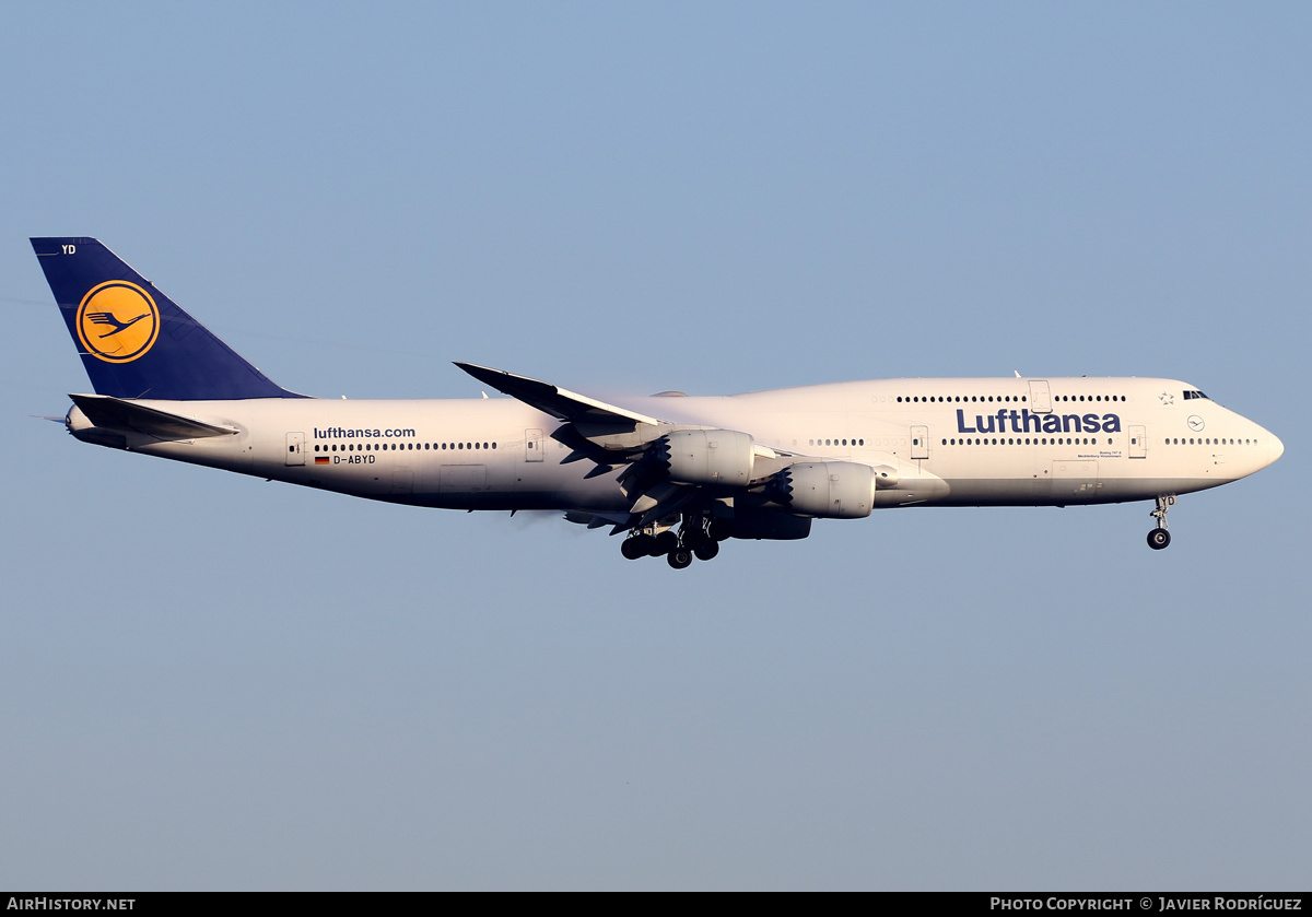 Aircraft Photo of D-ABYD | Boeing 747-830 | Lufthansa | AirHistory.net #515169