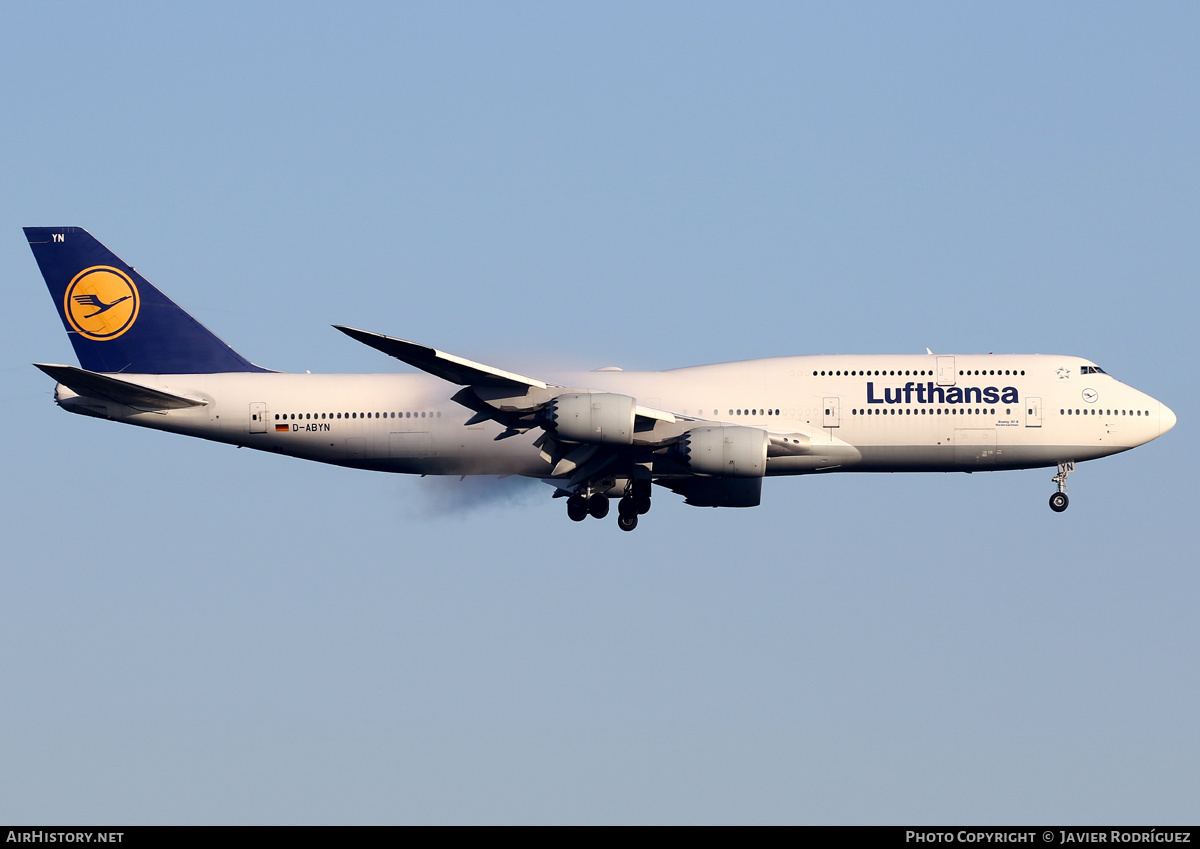 Aircraft Photo of D-ABYN | Boeing 747-830 | Lufthansa | AirHistory.net #515170
