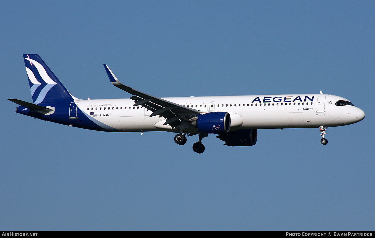 Aircraft Photo of SX-NAK | Airbus A321-271NX | Aegean Airlines ...