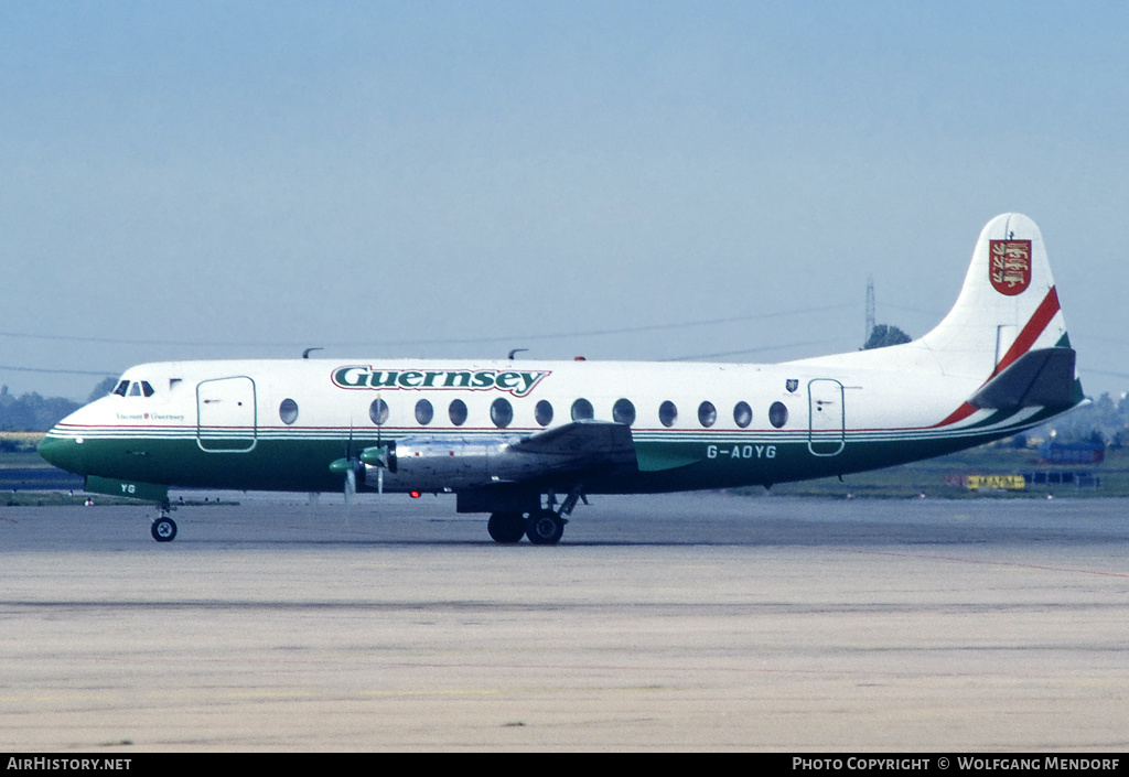 Aircraft Photo of G-AOYG | Vickers 806 Viscount | Guernsey Airlines | AirHistory.net #515588