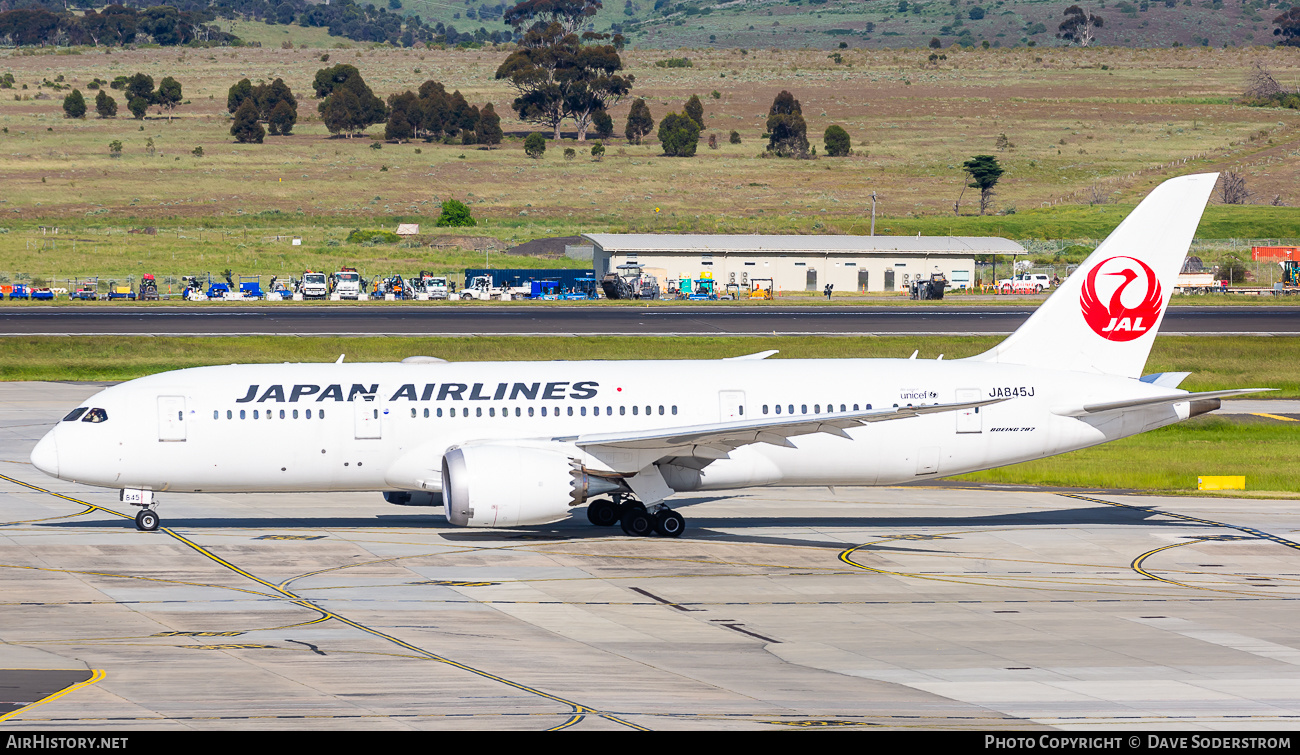 Aircraft Photo of JA845J | Boeing 787-8 Dreamliner | Japan Airlines - JAL | AirHistory.net #515679