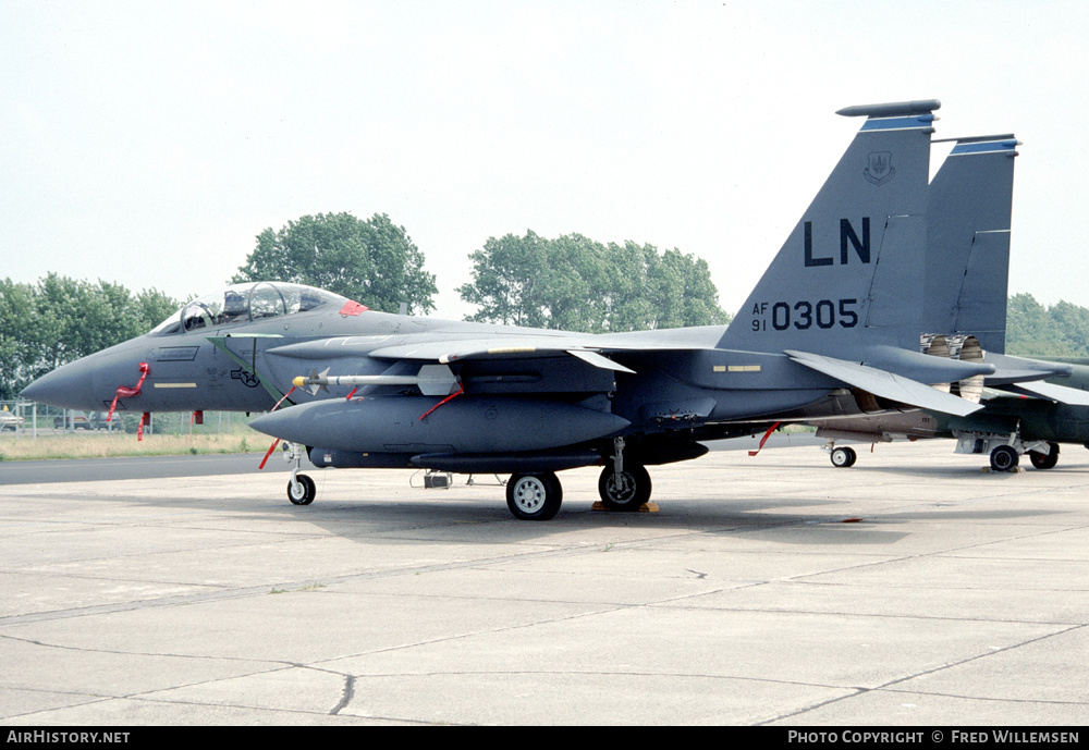 Aircraft Photo of 91-0305 / AF91-0305 | McDonnell Douglas F-15E Strike Eagle | USA - Air Force | AirHistory.net #515813