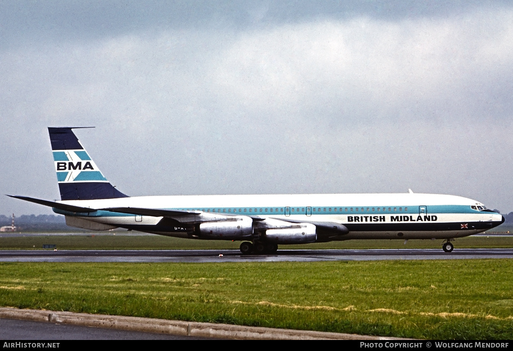 Aircraft Photo of G-AYVE | Boeing 707-321 | British Midland Airways - BMA | AirHistory.net #515948