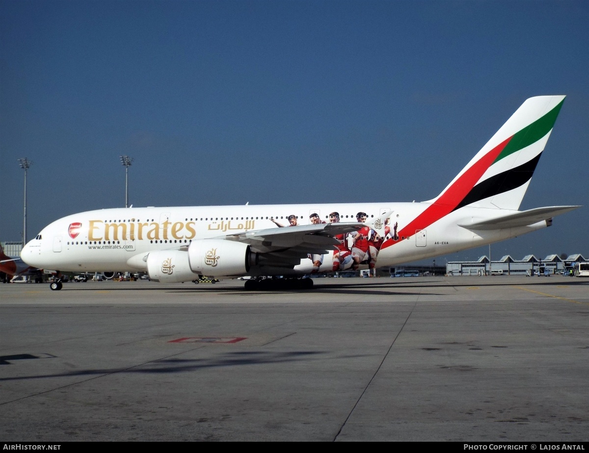 Aircraft Photo of A6-EUA | Airbus A380-861 | Emirates | AirHistory.net #515958