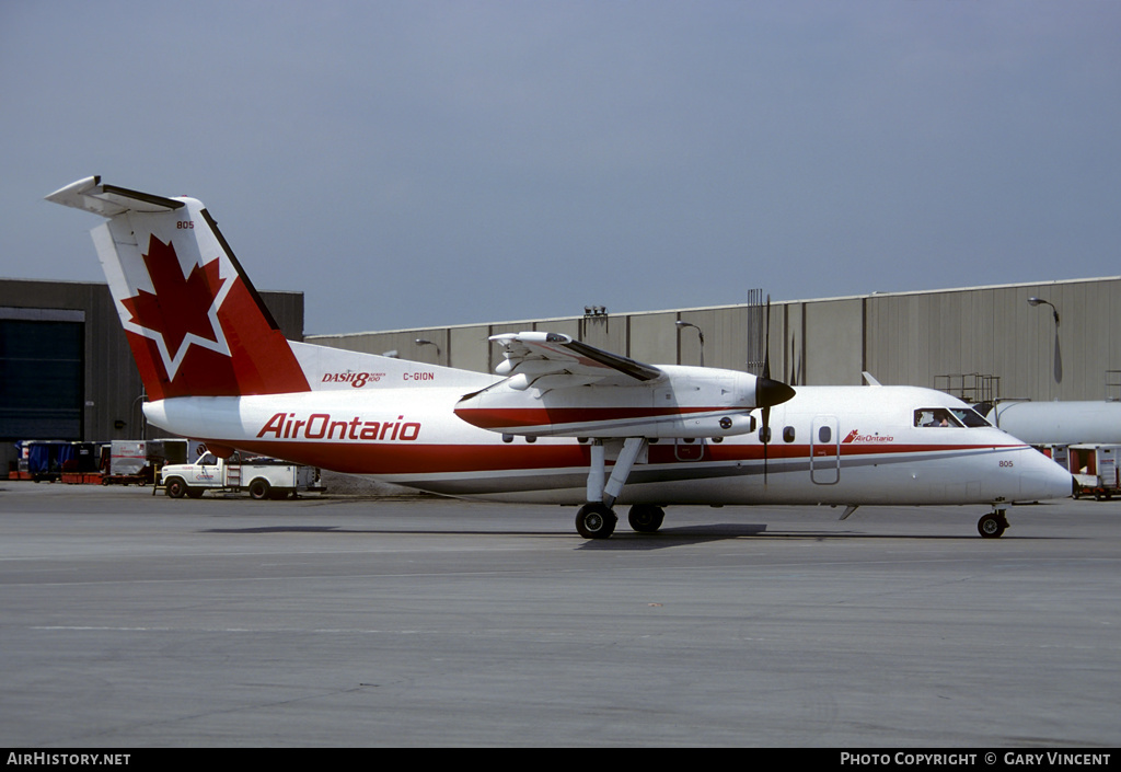 Aircraft Photo of C-GION | De Havilland Canada DHC-8-102 Dash 8 | Air Ontario | AirHistory.net #516009
