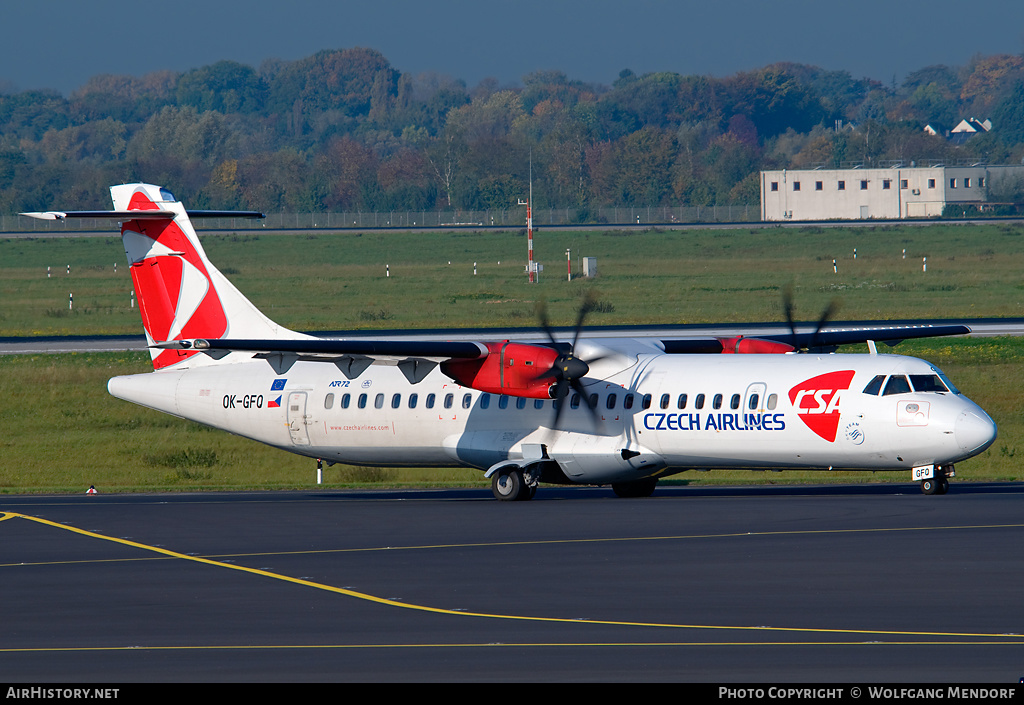 Aircraft Photo of OK-GFQ | ATR ATR-72-500 (ATR-72-212A) | ČSA - Czech Airlines | AirHistory.net #516074