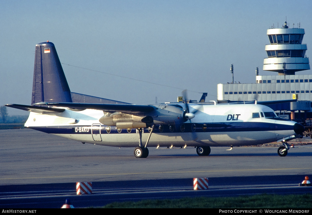 Aircraft Photo of D-BAKU | Fokker F27-200 Friendship | DLT - Deutsche Luftverkehrsgesellschaft | AirHistory.net #516101