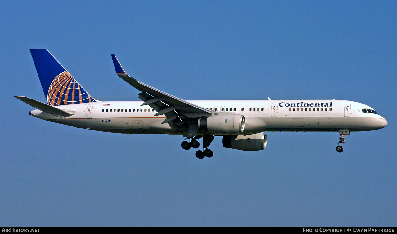 Aircraft Photo of N12114 | Boeing 757-224 | Continental Airlines | AirHistory.net #516177